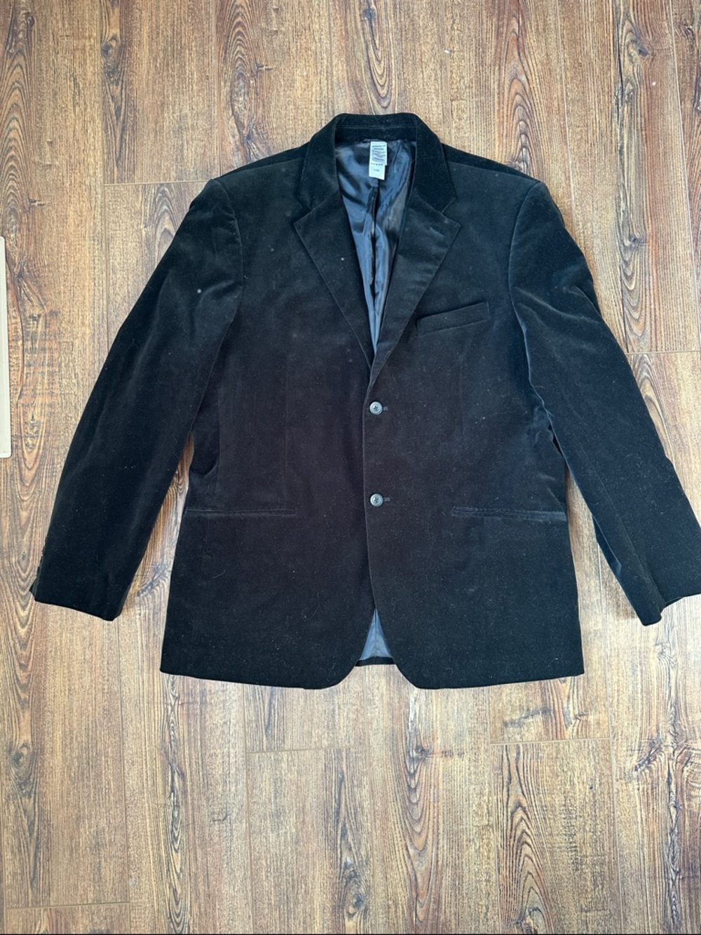 Claiborne Luxe Men's Black Velvet Two-Button Blazer - Size XL